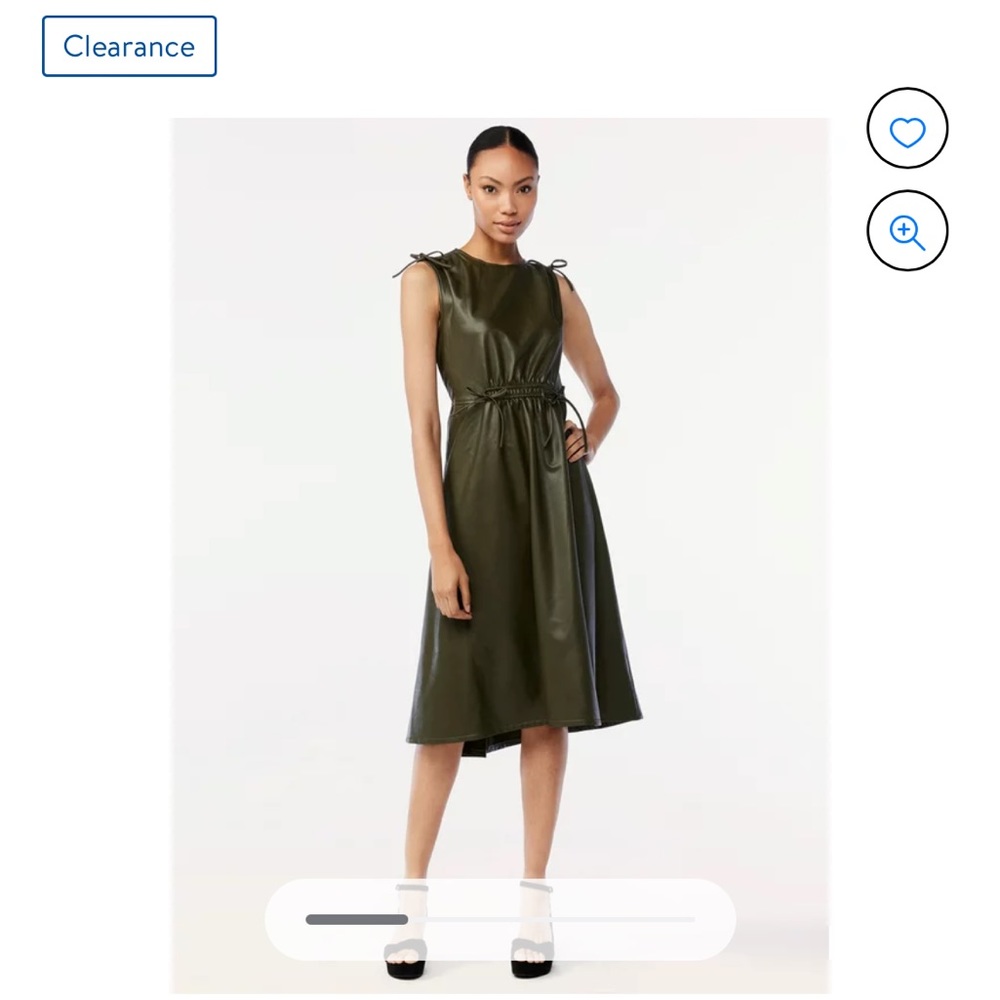 NWT faux leather midi dress